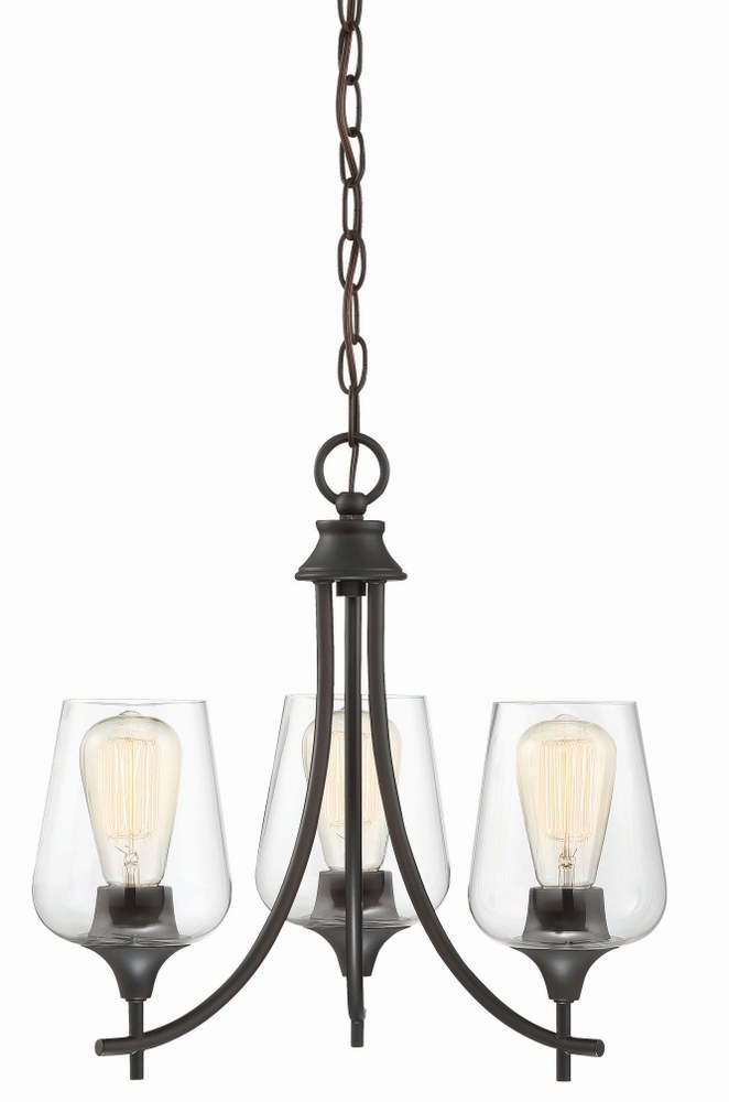 Savoy House-1-4031-3-13-3 Light Chandelier-Transitional Style with Contemporary and Bohemian Inspirations-16 inches tall by 18 inches wide English Bronze  English Bronze Finish with Clear Glass