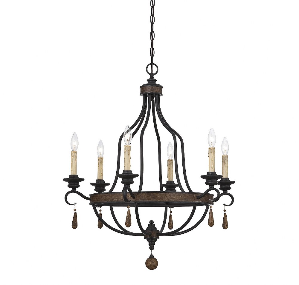 Savoy House-1-8901-6-41-6 Light Chandelier-Traditional Style with Rustic and Farmhouse Inspirations-32.5 inches tall by 28.5 inches wide   Durango Finish