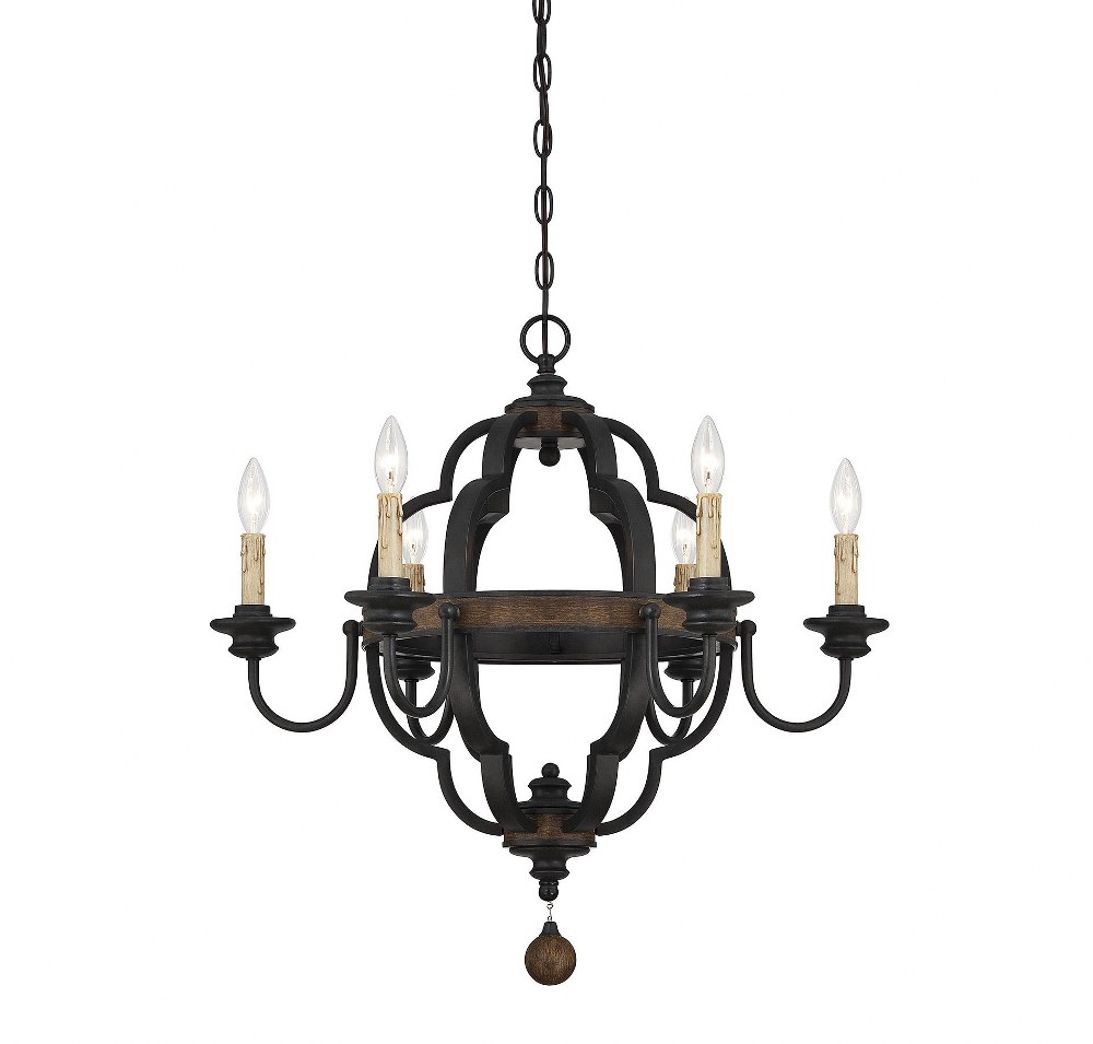 Savoy House-1-8903-6-41-6 Light Chandelier-Traditional Style with Rustic and Farmhouse Inspirations-26.25 inches tall by 26.5 inches wide   Durango Finish