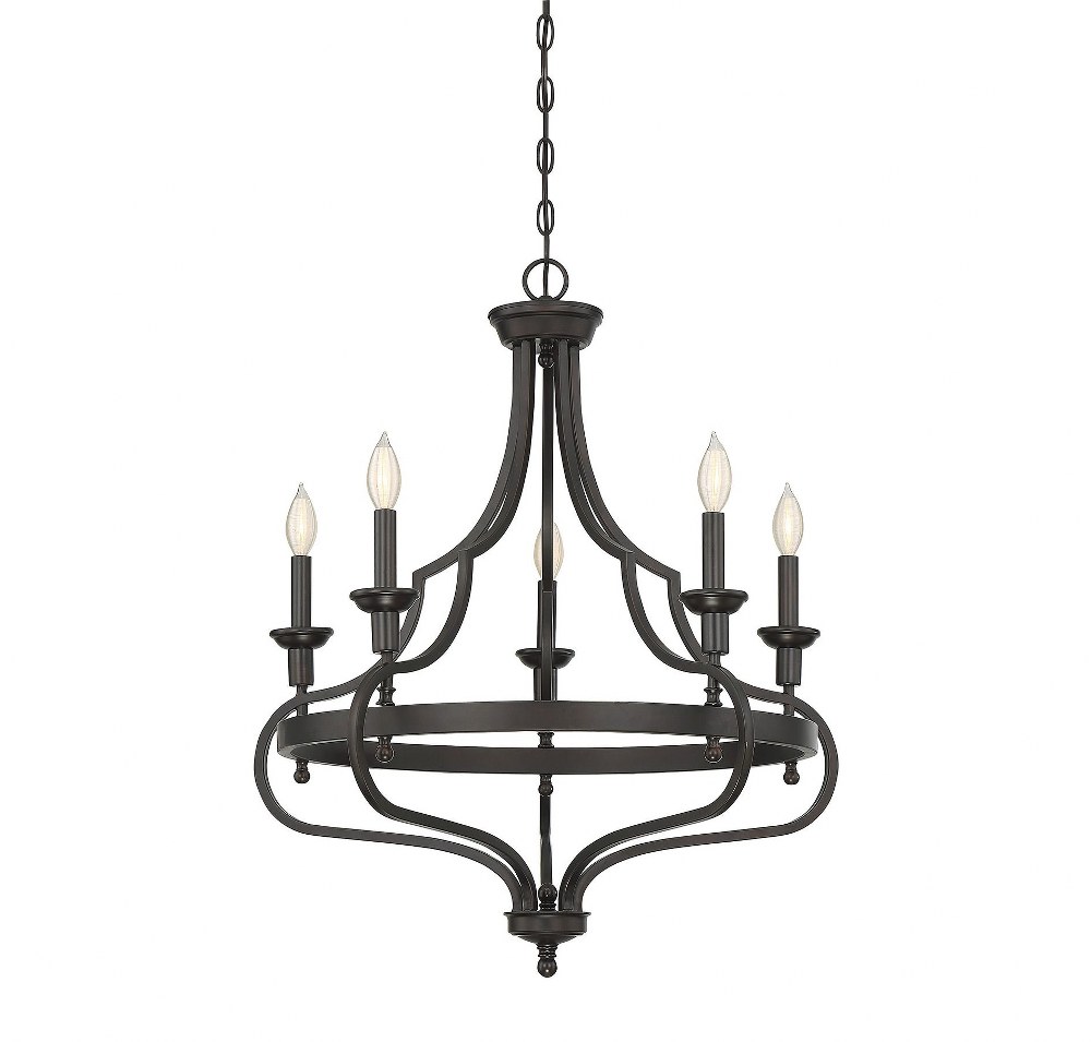 Savoy House-1-9081-5-13-5 Light Chandelier-Traditional Style with Transitional and Farmhouse Inspirations-30.5 inches tall by 26 inches wide   English Bronze Finish