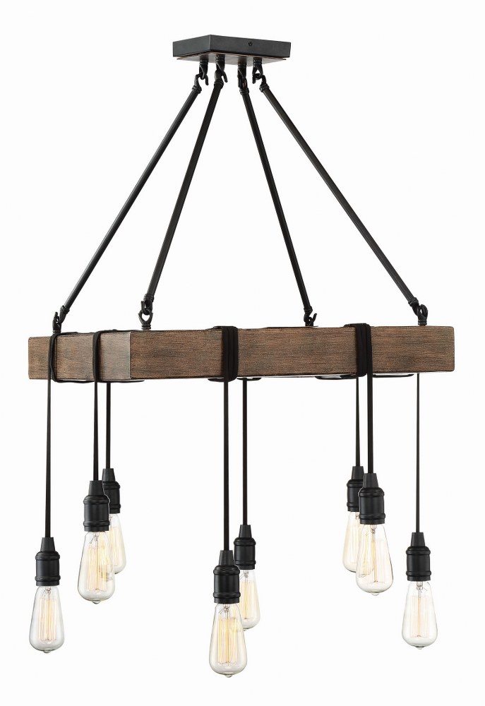 Savoy House-1-991-8-41-8 Light Pendant-Industrial Style with Rustic and Farmhouse Inspirations-36.5 inches tall by 22 inches wide   Durango Finish