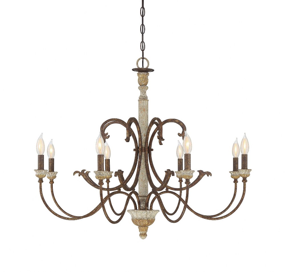 Savoy House-1-9981-8-94-8 Light Chandelier-Shabby Chic Style with Farmhouse and Rustic Inspirations-28 inches tall by 34 inches wide   8 Light Chandelier-Shabby Chic Style with Farmhouse and Rustic In