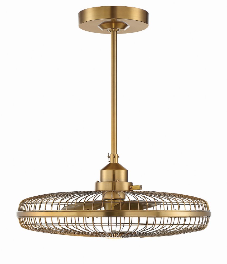 Savoy House-29-FD-122-322-10W 1 LED Fan D lier-Transitional Style with Mid-Century Modern and Industrial Inspirations-29.5 inches tall by 26 inches wide Warm Brass  Satin Nickel Finish with Silver Bla