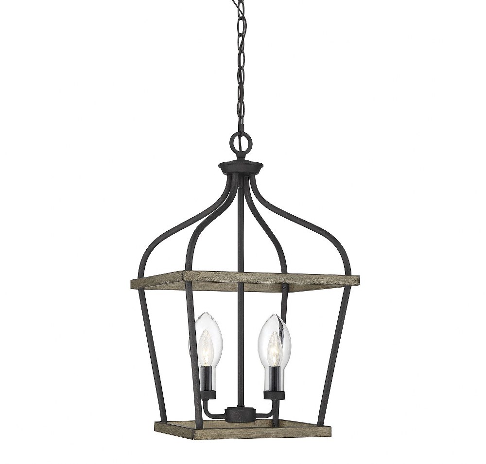 Savoy House-3-0130-2-70-2 Light Outdoor Chandelier-Modern Farmhouse Style with Rustic and Country French Inspirations-23.5 inches tall by 14 inches wide   Weathervane Finish with Clear Glass