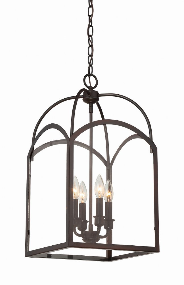 Savoy House-3-3055-4-13-4 Light Foyer-Traditional Style with Transitional and Bohemian Inspirations-23 inches tall by 12 inches wide English Bronze  English Bronze Finish with Clear Glass