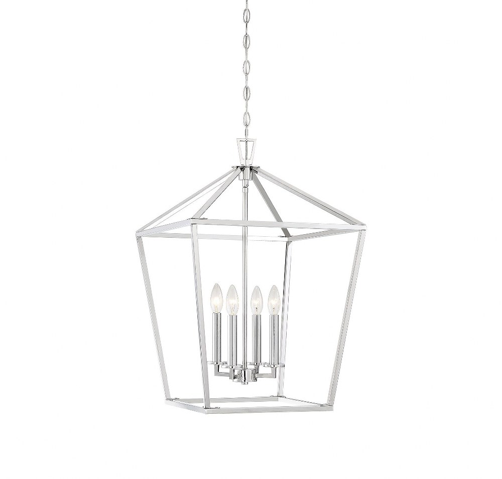 Savoy House-3-321-4-109-4 Light Foyer-Traditional Style with Transitional and Bohemian Inspirations-26 inches tall by 17 inches wide Polished Nickel  Satin Nickel Finish