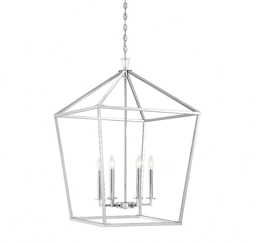 Savoy House-3-322-6-109-6 Light Foyer-Traditional Style with Transitional and Bohemian Inspirations-36.5 inches tall by 24 inches wide Polished Nickel  Satin Nickel Finish