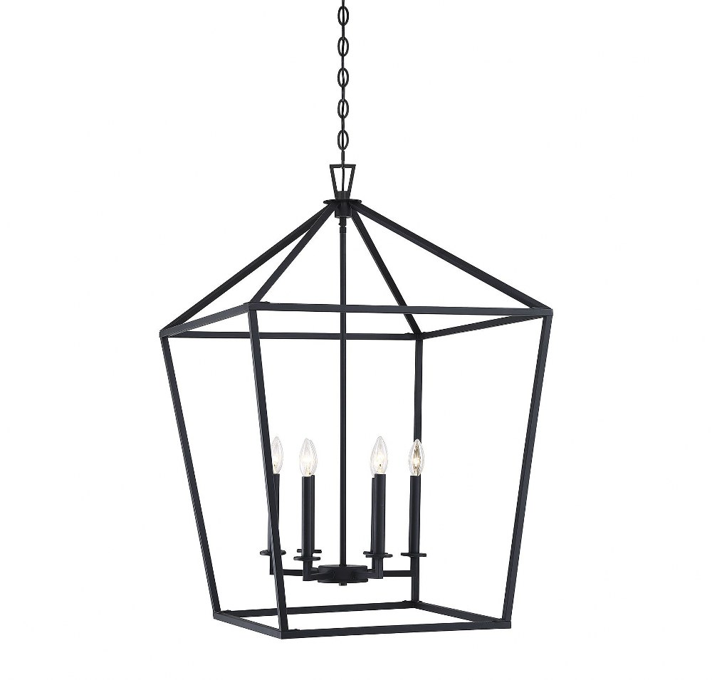 Savoy House-3-322-6-89-6 Light Foyer-Traditional Style with Transitional and Bohemian Inspirations-36.5 inches tall by 24 inches wide Matte Black  Satin Nickel Finish