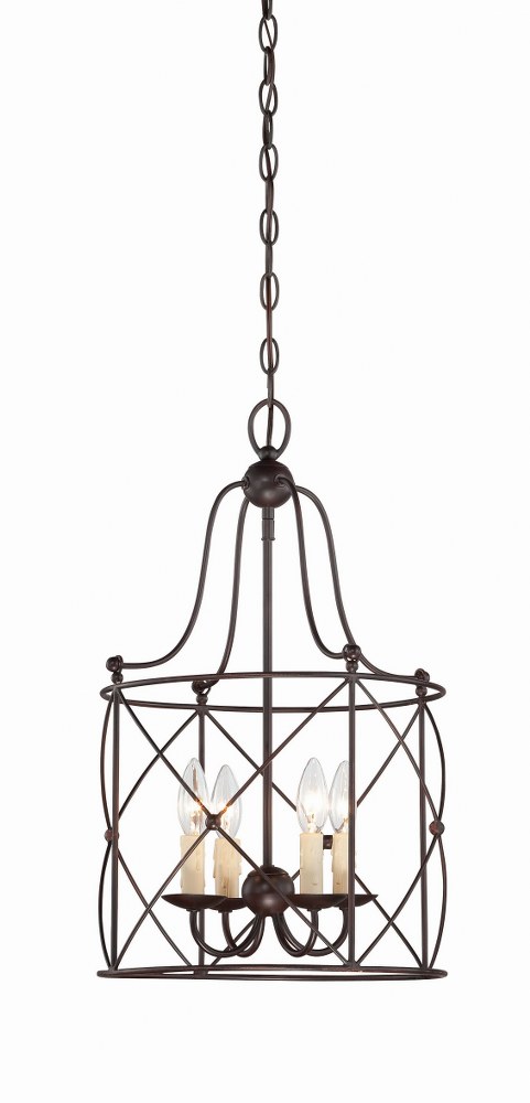 Savoy House-3-4070-4-13-4 Light Foyer-Transitional Style with Farmhouse and Rustic Inspirations-22.5 inches tall by 13.5 inches wide   English Bronze Finish