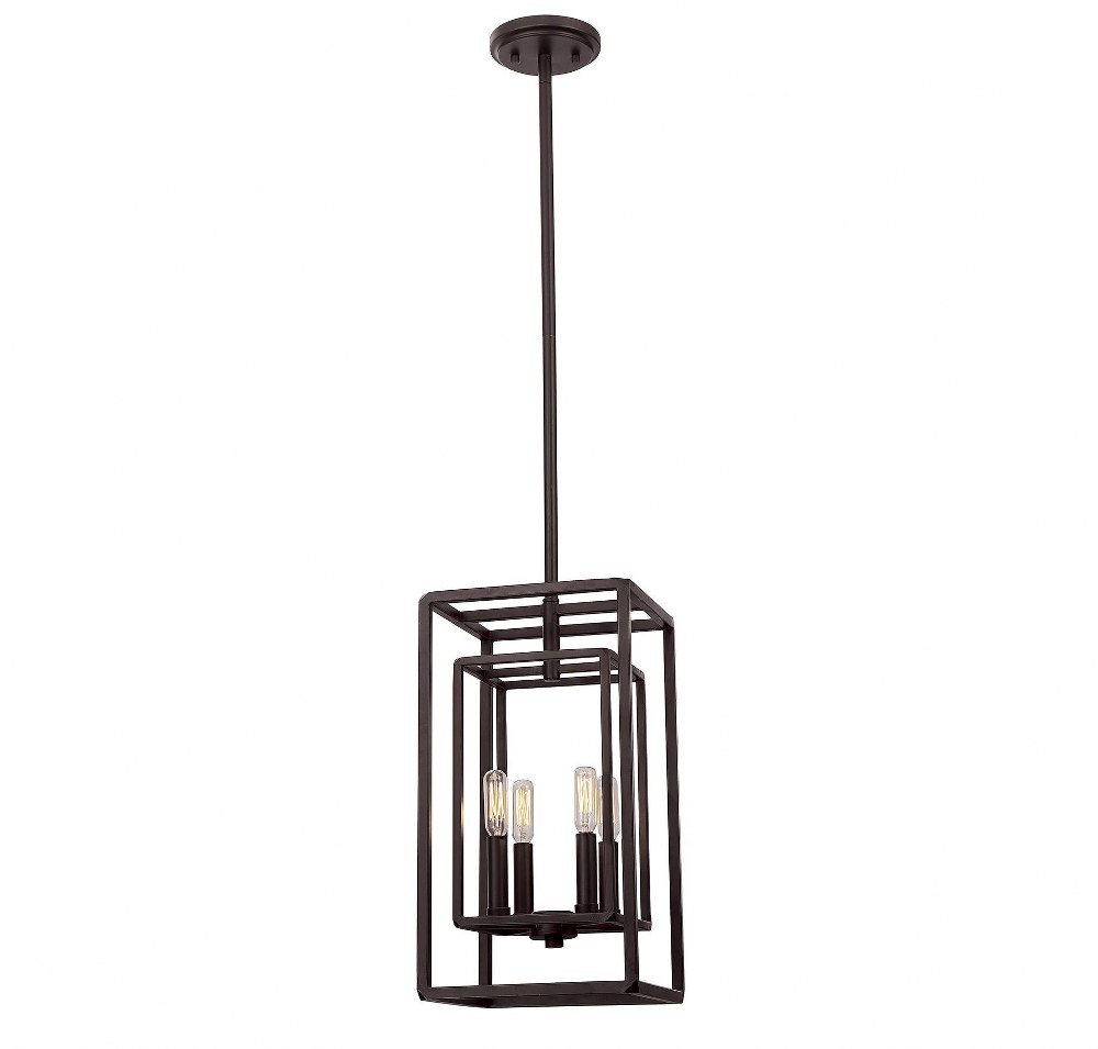 Savoy House-3-821-4-13-4 Light Foyer-Traditional Style with Transitional and Contemporary Inspirations-18.75 inches tall by 9.25 inches wide English Bronze  English Bronze Finish