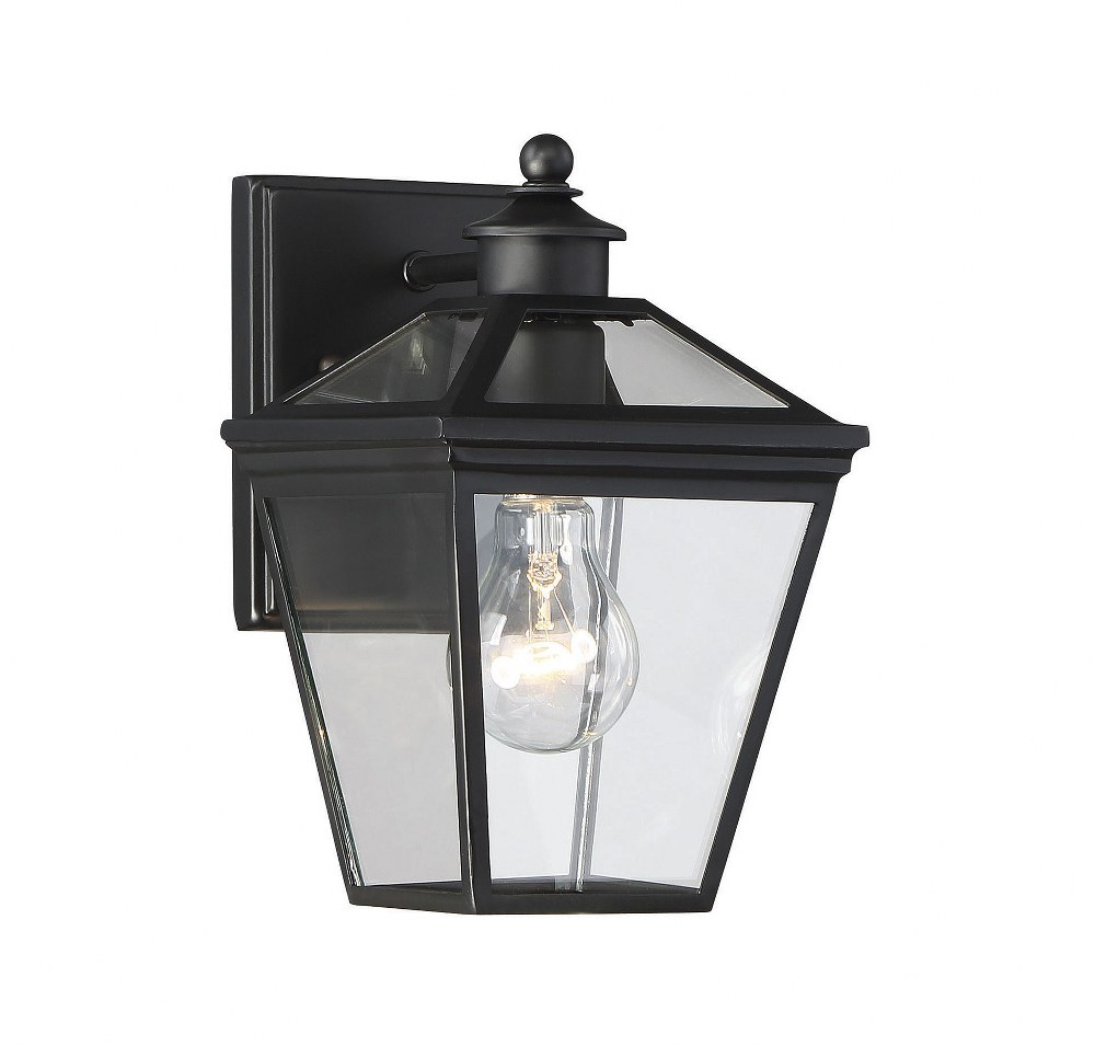 Savoy House-5-140-BK-1 Light Outdoor Wall Lantern-Modern Farmhouse Style with Rustic and Transitional Inspirations-9.5 inches tall by 6 inches wide Black  English Bronze Finish with Clear Glass