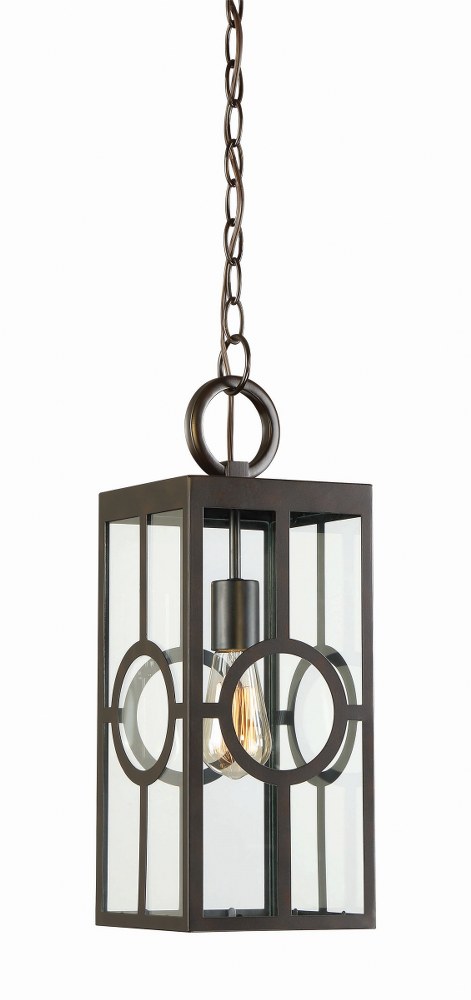 Savoy House-5-504-13-1 Light Outdoor Wall Lantern-Transitional Style with Contemporary and Modern Farmhouse Inspirations-17.25 inches tall by 6.5 inches wide   English Bronze Finish with Clear Glass