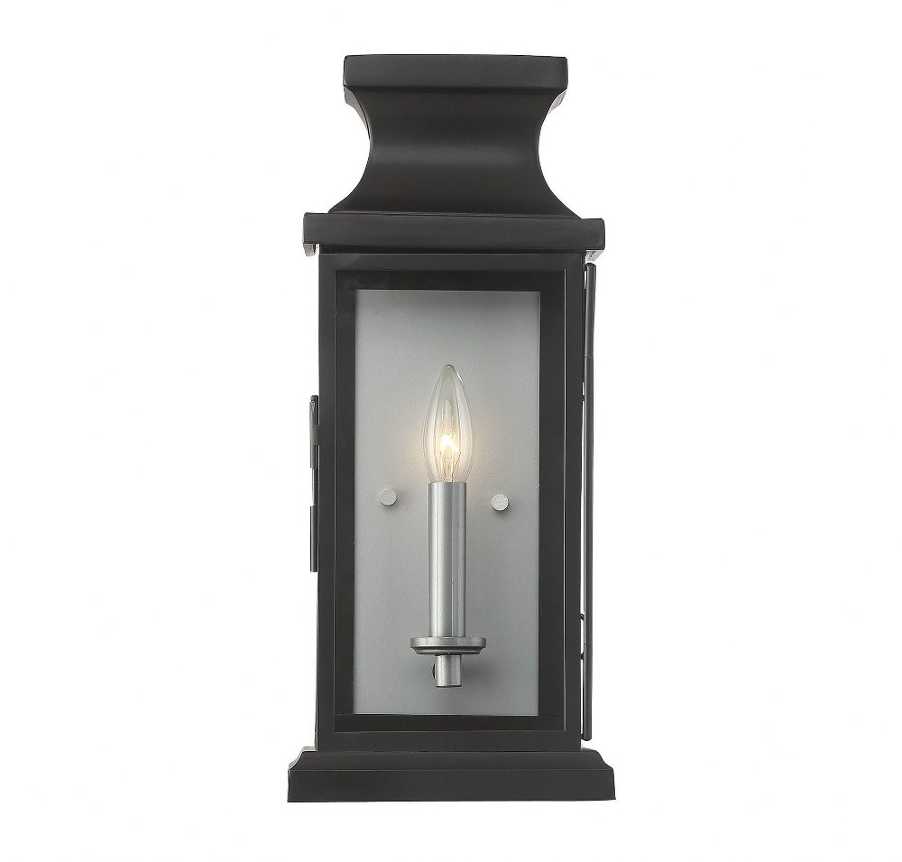 Savoy House-5-5910-BK-1 Light Outdoor Wall Lantern-Traditional Style with Transitional Inspirations-17 inches tall by 7.25 inches wide   Black Finish with Clear Glass