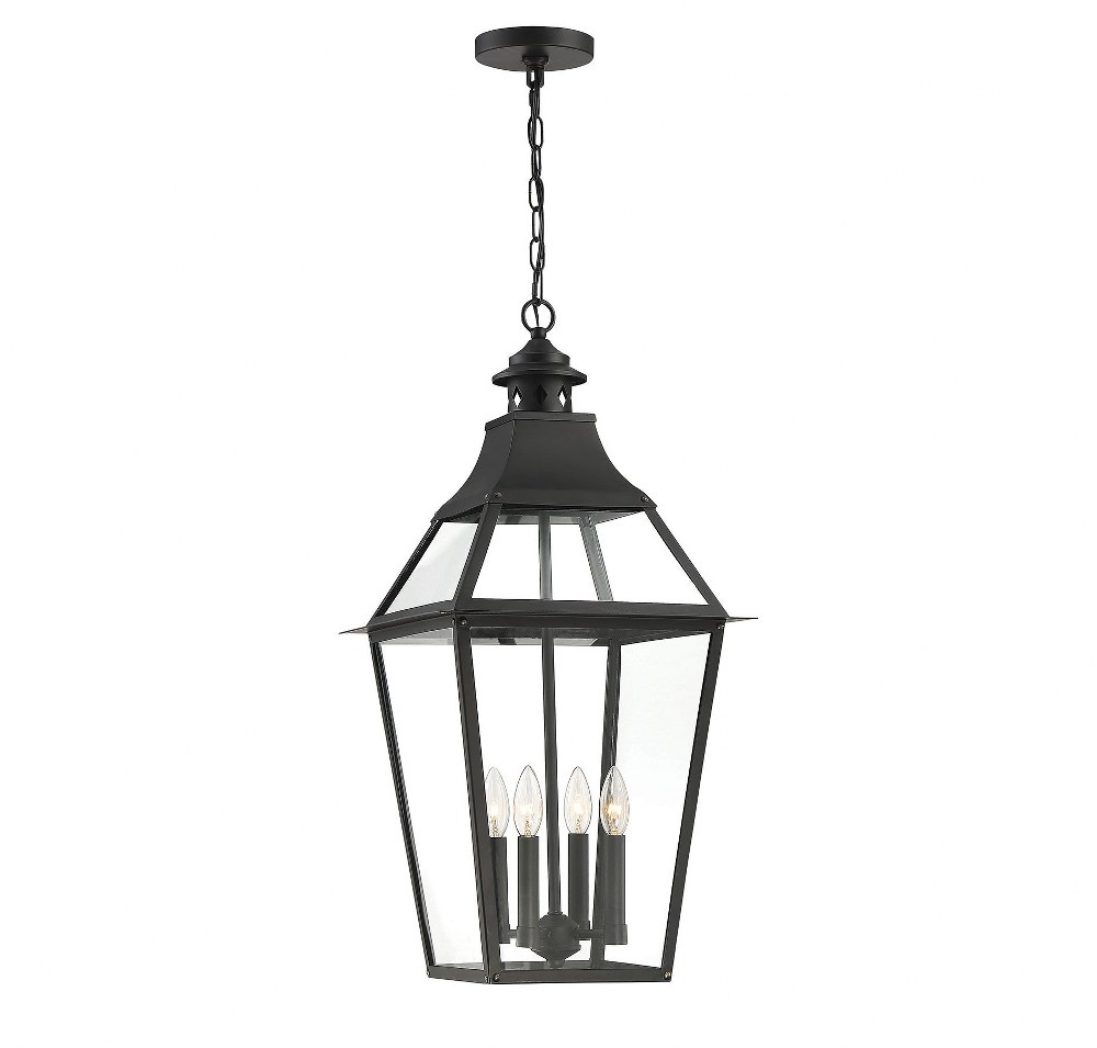 Savoy House-5-723-153-4 Light Outdoor Pendant-Traditional Style with Rustic and Farmhouse Inspirations-29.25 inches tall by 14 inches wide   4 Light Outdoor Pendant-Traditional Style with Rustic and F