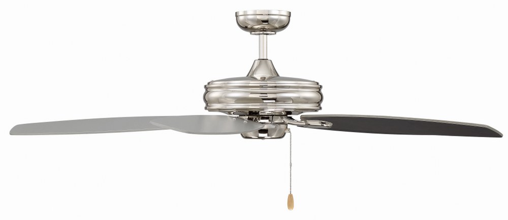 Savoy House-52-5095-5RV-109-5 Blade Ceiling Fan-Transitional Style with Traditional Inspirations-8.6 inches tall by 52 inches wide Polished Nickel  White Finish with White/Gray Weathered Oak Blade Fin