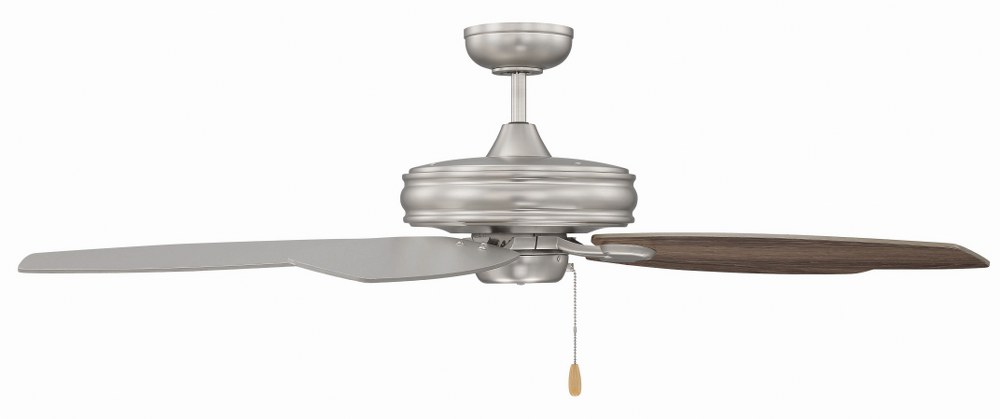 Savoy House-52-5095-5RV-SN-5 Blade Ceiling Fan-Transitional Style with Traditional Inspirations-8.6 inches tall by 52 inches wide   Satin Nickel Finish with Silver/Gray Weathered Oak Blade Finish
