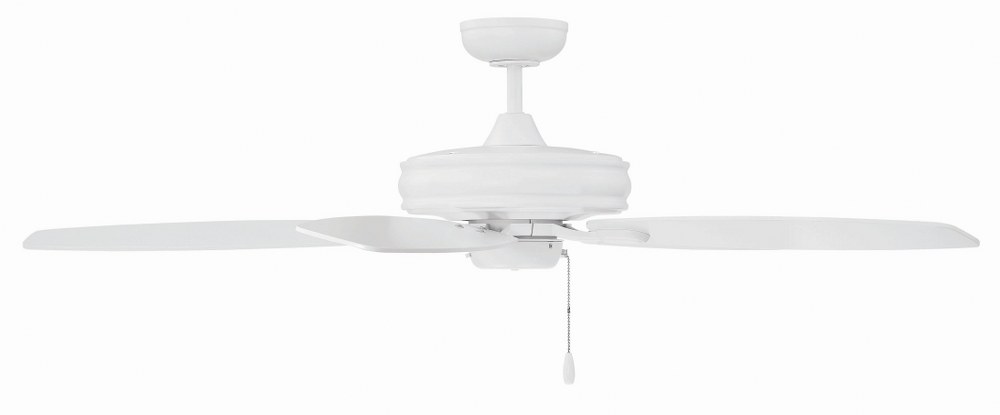 Savoy House-52-5095-5RV-WH-5 Blade Ceiling Fan-Transitional Style with Traditional Inspirations-8.6 inches tall by 52 inches wide White  White Finish with White/Gray Weathered Oak Blade Finish