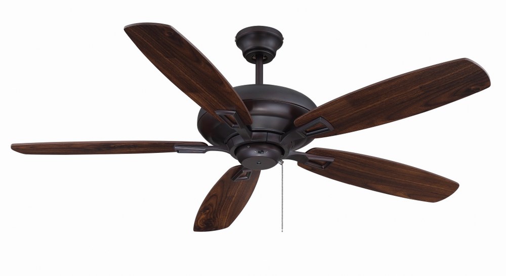 Savoy House-52-831-5RV-13-5 Blade Ceiling Fan with Light Kit-Transitional Style with Contemporary Inspirations-6 inches tall by 52 inches wide   English Bronze Finish with Chestnut/Teak Blade Finish