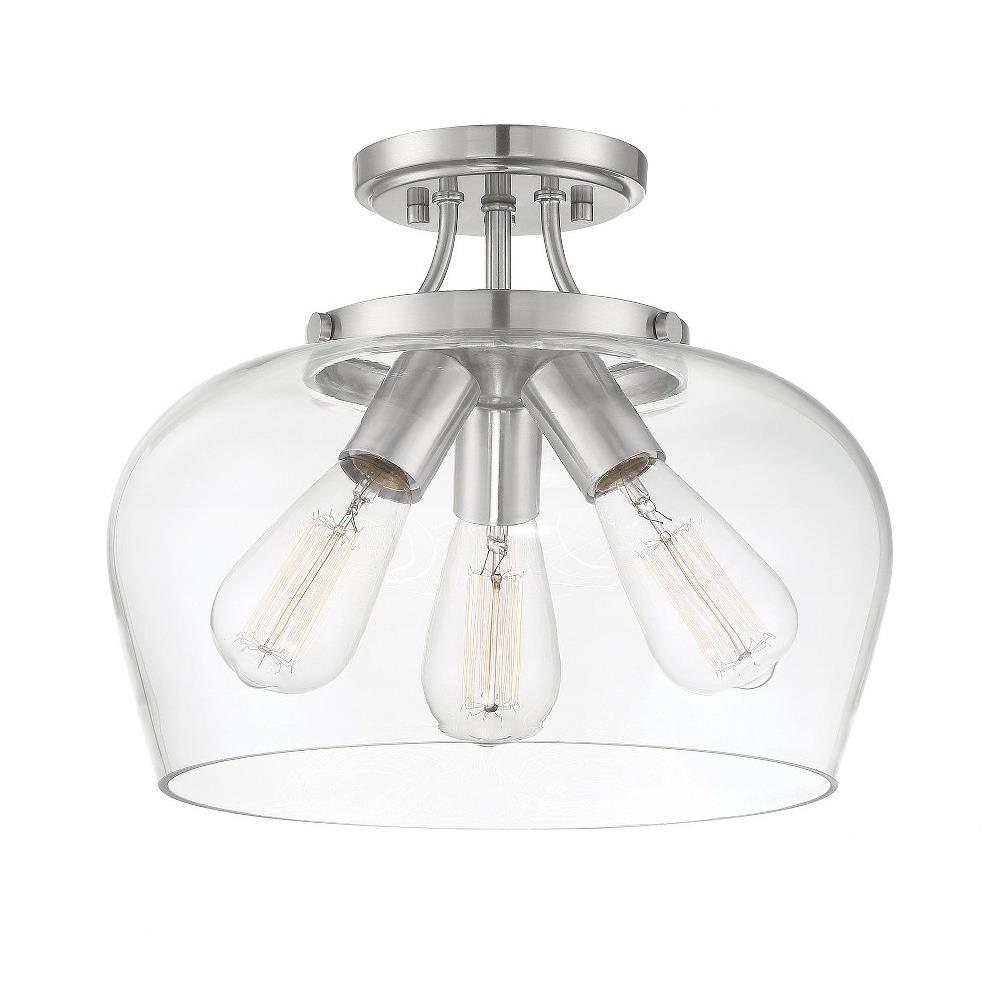 Savoy House 6 4035 3 Bk Octave Three Light Semi Flush Mount