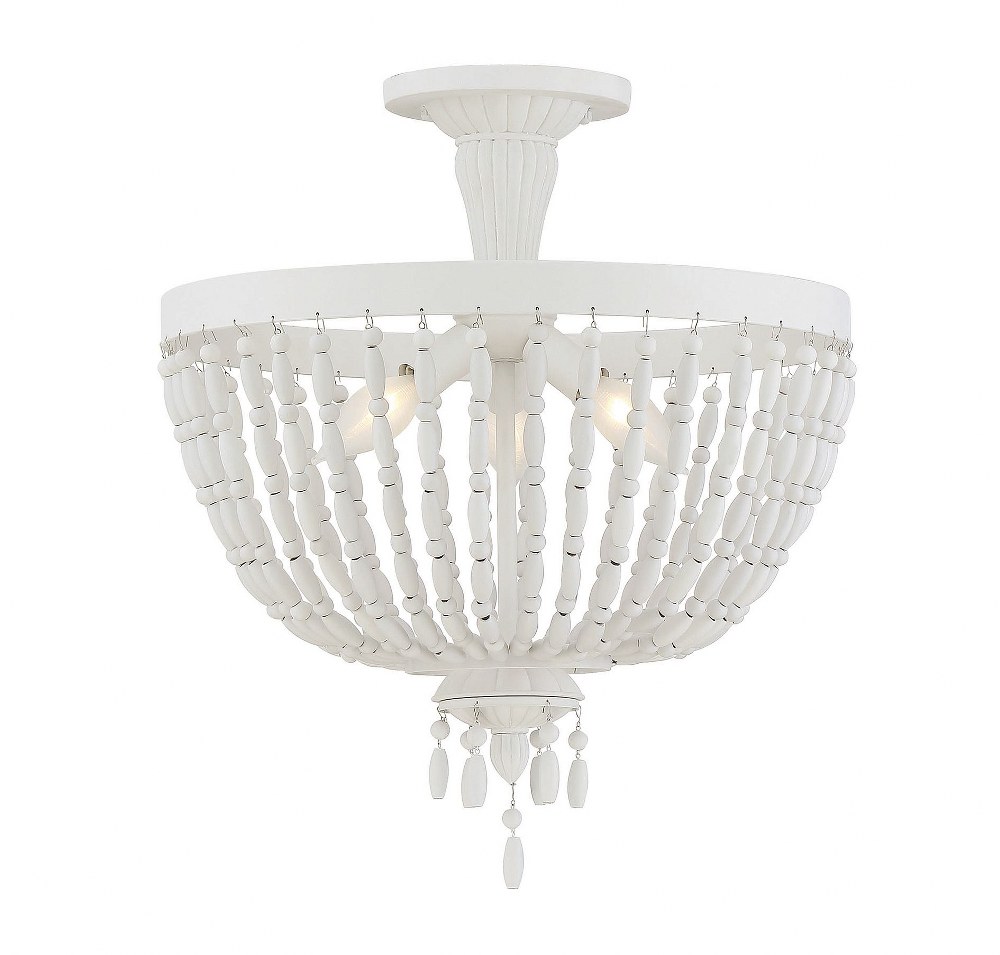 Savoy House-6-5092-3-82-3 Light Semi-Flush Mount-Traditional Style with Transitional and Shabby Chic Inspirations-18.25 inches tall by 16 inches wide   Porcellan Finish