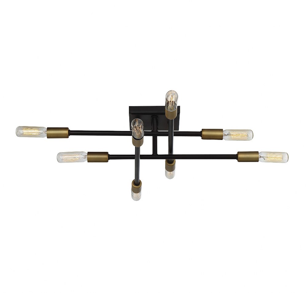 Savoy House-6-7003-8-77-Lyrique - 8 Light Semi-Flush Mount in Industrial Style-4.75 Inches Tall and 19.5 Inches Wide Bronze/Brass  Bronze/Brass Finish