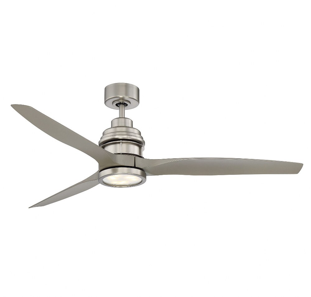 Savoy House-60-5025-3SV-SN-3 Blade Ceiling Fan with Light Kit-Modern Style with Contemporary and Transitional Inspirations-9.58 inches tall by 60 inches wide   3 Blade Ceiling Fan with Light Kit-Moder