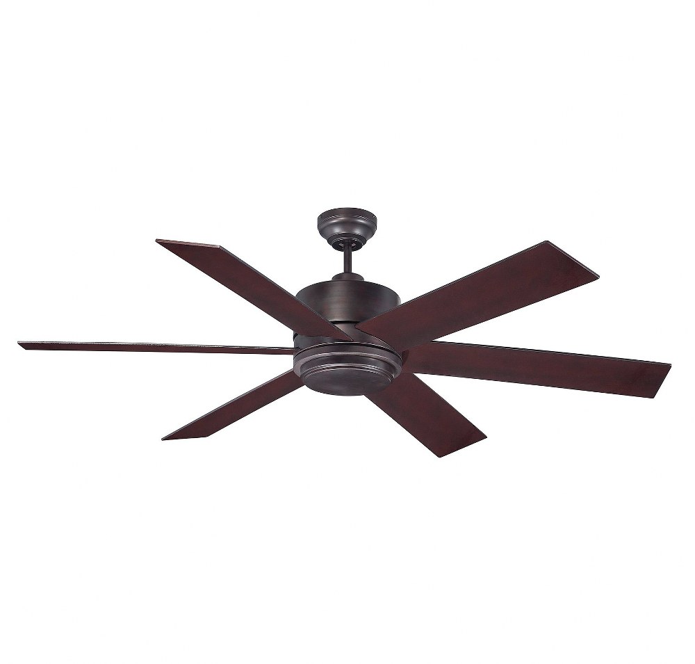 Savoy House-60-820-613-13-6 Blade Outdoor Ceiling Fan with Light Kit-Modern Style with Contemporary and Transitional Inspirations-17.71 inches tall by 60 inches wide   English Bronze Finish with Engli