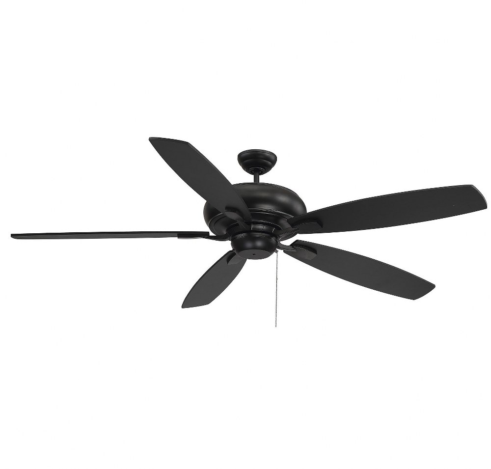 Savoy House-68-227-589-89-5 Blade Ceiling Fan-Transitional Style with Traditional Inspirations-10.33 inches tall by 68 inches wide   Matte Black Finish with Matte Black Blade Finish