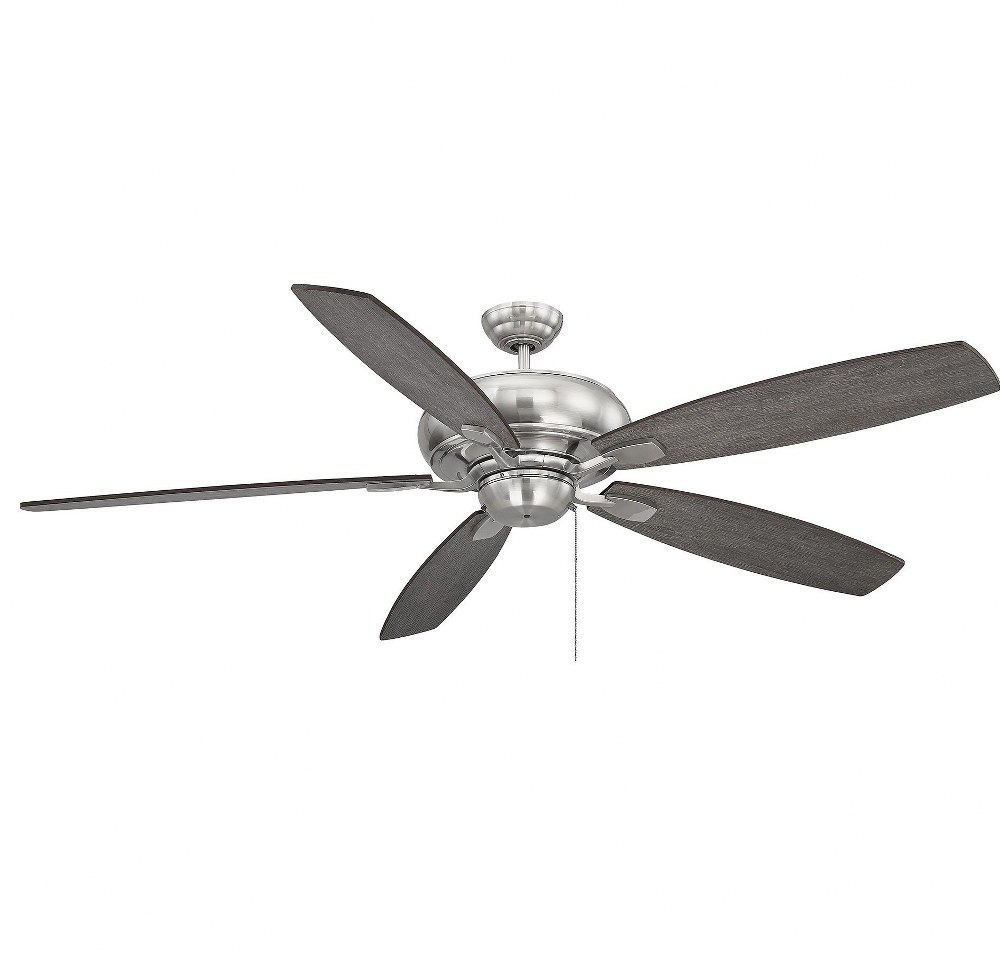 Savoy House-68-227-5RV-187-5 Blade Ceiling Fan-Transitional Style with Traditional Inspirations-10.33 inches tall by 68 inches wide   Brushed Pewter Finish with Chestnut/Grey Wood Blade Finish
