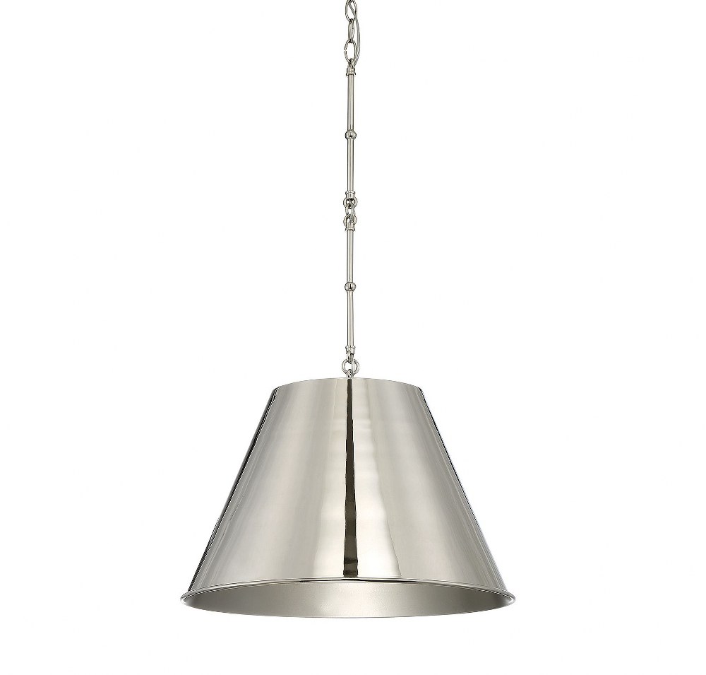 Savoy House-7-131-1-109-1 Light Pendant-Traditional Style with Transitional and Contemporary Inspirations-12.5 inches tall by 18.25 inches wide Polished Nickel  Old Bronze Finish