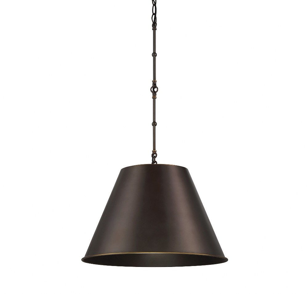 Savoy House-7-131-1-323-1 Light Pendant-Traditional Style with Transitional and Contemporary Inspirations-12.5 inches tall by 18.25 inches wide Old Bronze  Old Bronze Finish