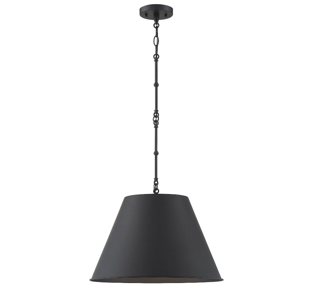 Savoy House-7-132-1-89-1 Light Pendant-Traditional Style with Transitional and Contemporary Inspirations-8.5 inches tall by 12 inches wide Matte Black  Matte Black Finish