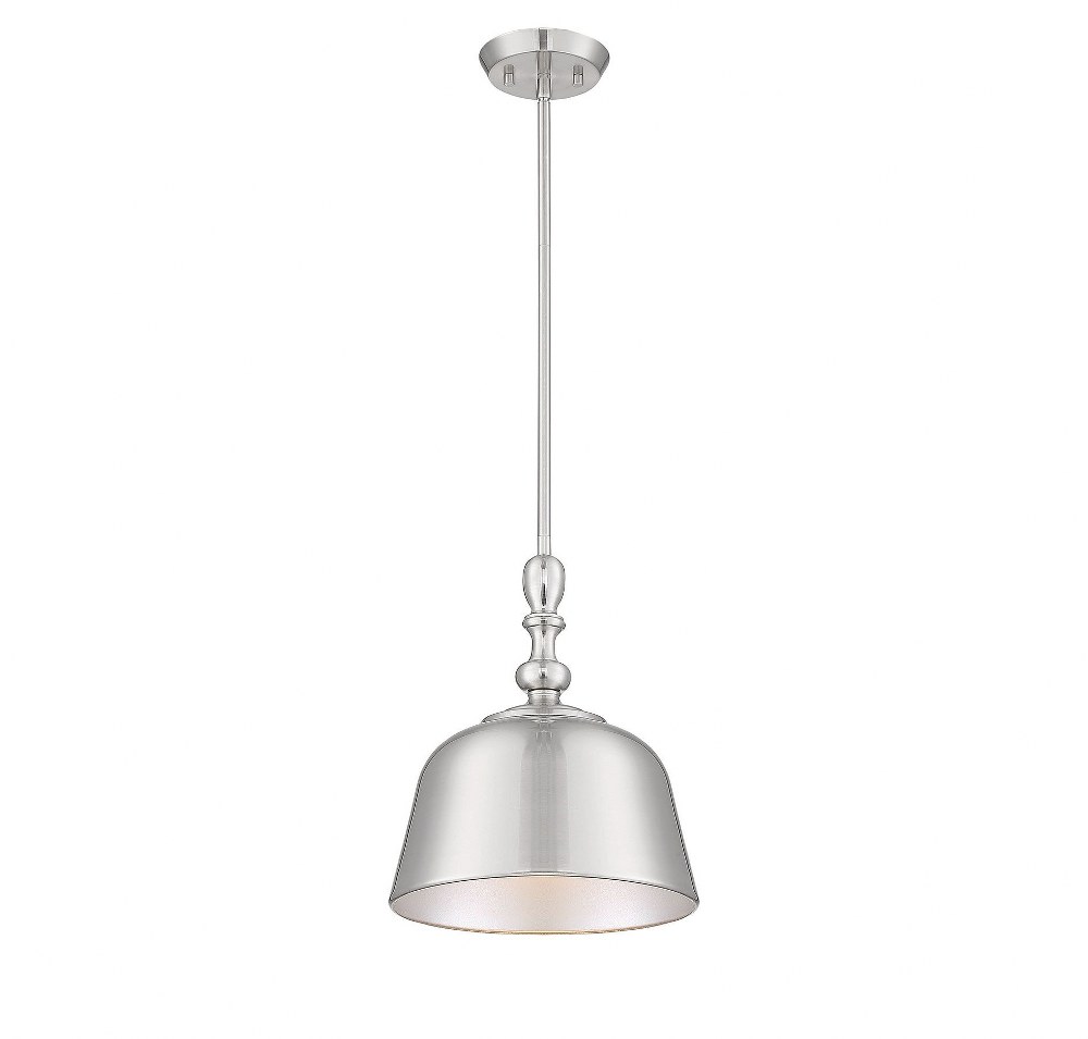 Savoy House-7-3751-1-SN-1 Light Pendant-Transitional Style with Farmhouse and Contemporary Inspirations-14 inches tall by 12 inches wide Satin Nickel  Satin Nickel Finish with Satin Nickel Metal Shade