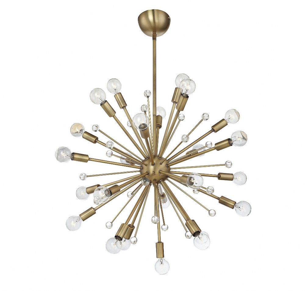 Savoy House-7-6099-24-322-24 Light Chandelier-Mid-Century Modern Style with Contemporary and Bohemian Inspirations-22 inches tall by 22 inches wide Warm Brass  Classic Bronze Finish with Clear/K9 Crys