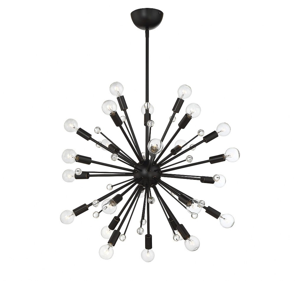 Savoy House-7-6099-24-44-24 Light Chandelier-Mid-Century Modern Style with Contemporary and Bohemian Inspirations-22 inches tall by 22 inches wide Classic Bronze  Classic Bronze Finish with Clear/K9 C