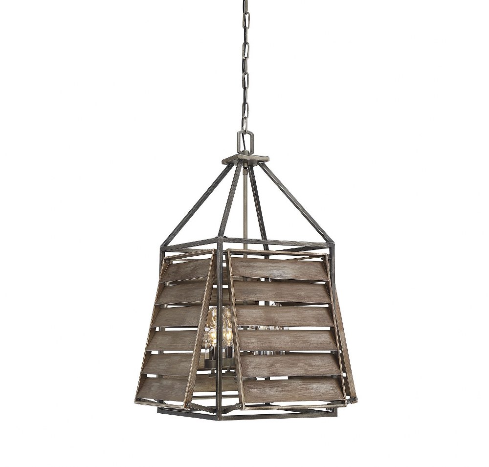 Savoy House-7-9341-4-162-4 Light Outdoor Pendant-Farmhouse Style with Craftsman and Rustic Inspirations-31 inches tall by 20.5 inches wide   4 Light Outdoor Pendant-Farmhouse Style with Craftsman and 