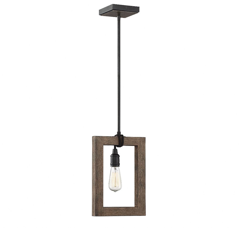 Savoy House-7-992-1-41-1 Light Mini Pendant-Industrial Style with Rustic and Farmhouse Inspirations-13.5 inches tall by 9.25 inches wide   Durango Finish