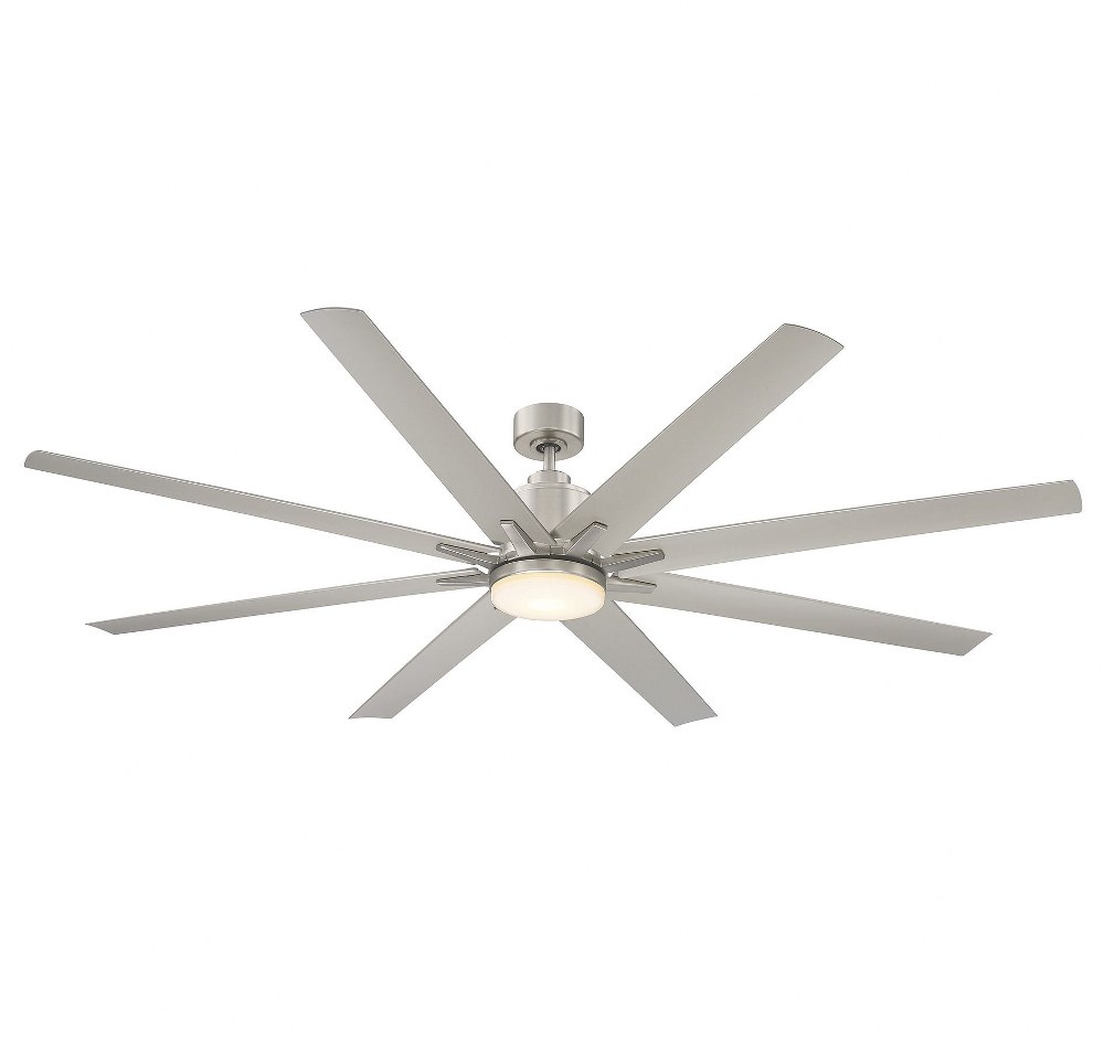 Savoy House-72-5045-8SV-SN-8 Blade Ceiling Fan with Light Kit-Modern Style with Contemporary and Transitional Inspirations-14.87 inches tall by 72 inches wide Satin Nickel  Satin Nickel Finish with Si