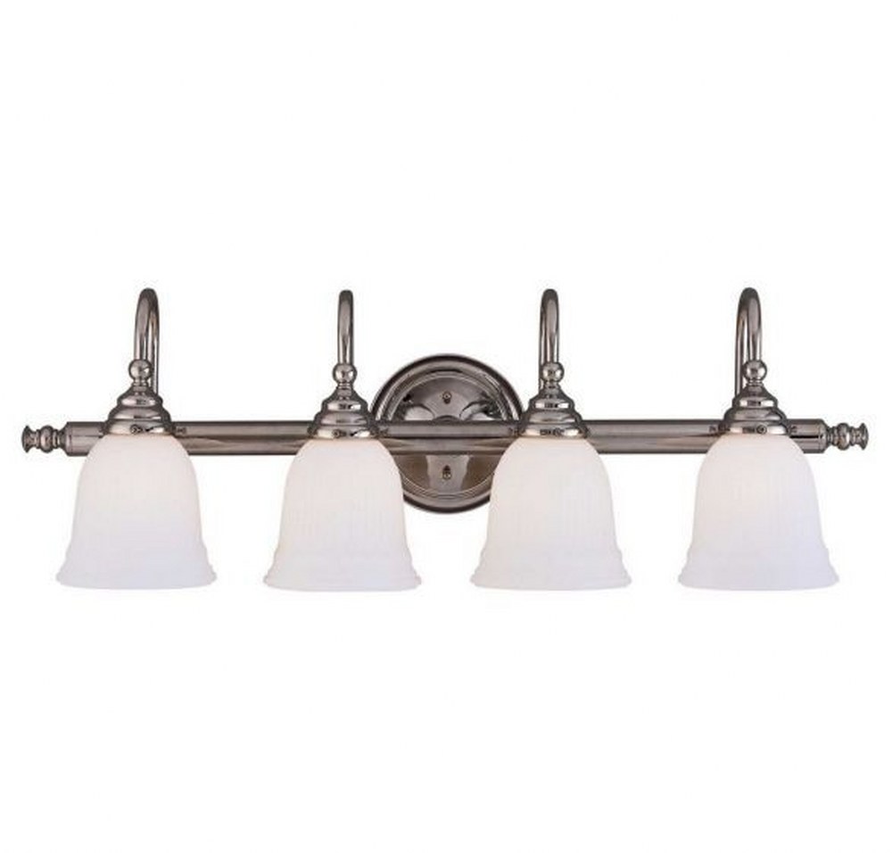 Savoy House-8-1062-4-CH-4 Light Bath Bar-Traditional Style with Transitional Inspirations-9 inches tall by 31 inches wide   Chrome Finish