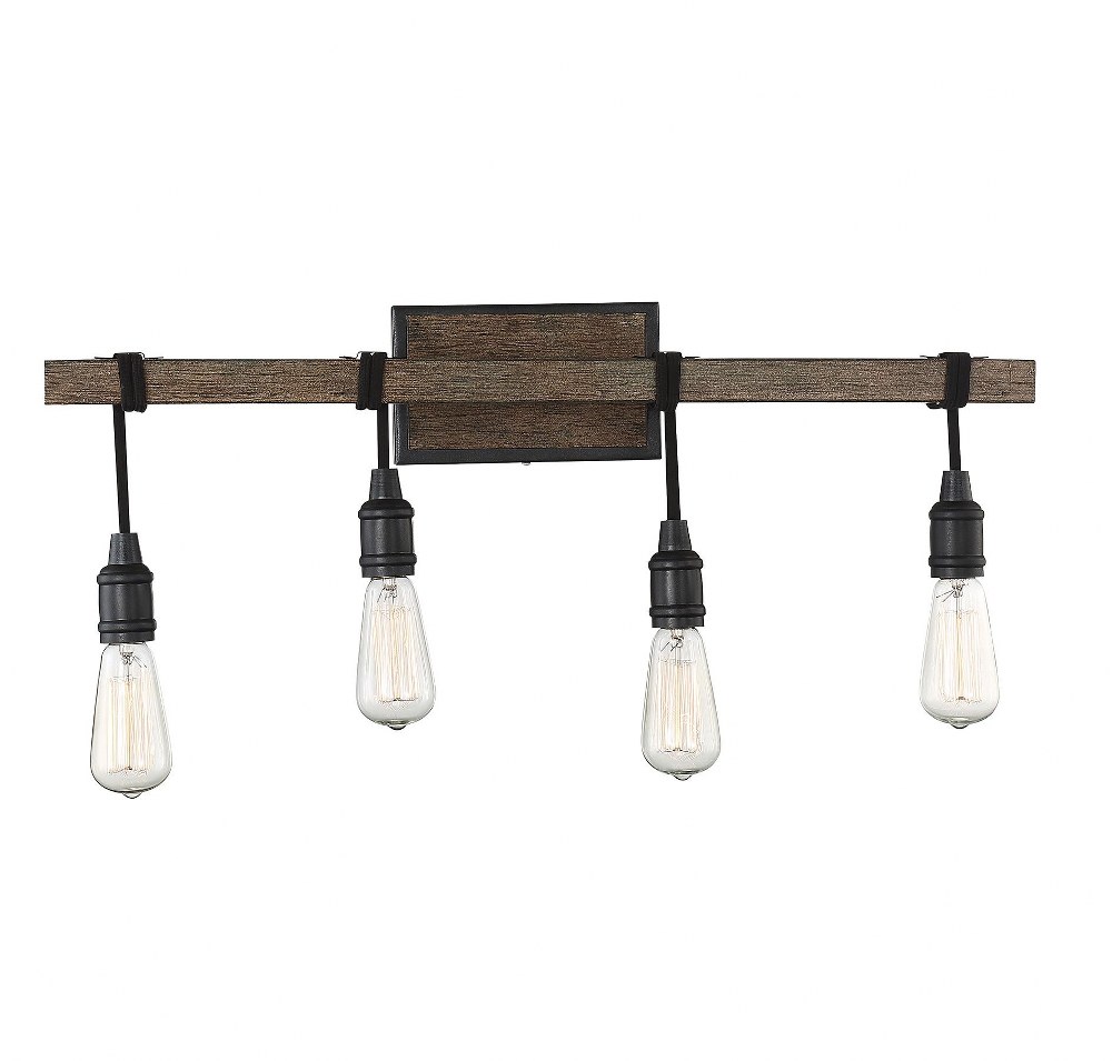 Savoy House-8-993-4-41-4 Light Bath Bar-Industrial Style with Farmhouse and Rustic Inspirations-10.25 inches tall by 28 inches wide   Durango Finish