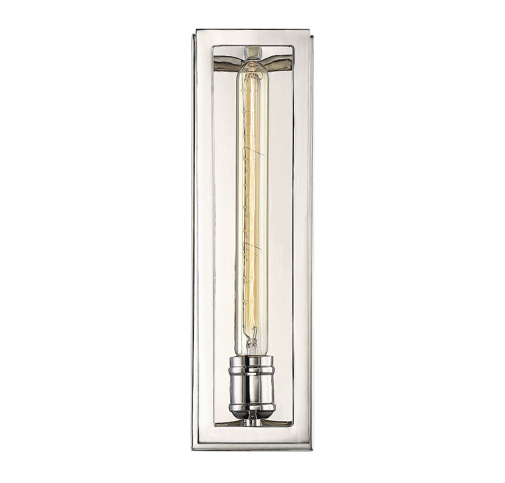 Savoy House-9-900-1-109-1 Light Wall Sconce-Industrial Style with Vintage and Transitional Inspirations-15.25 inches tall by 4.5 inches wide Polished Nickel  Classic Bronze Finish