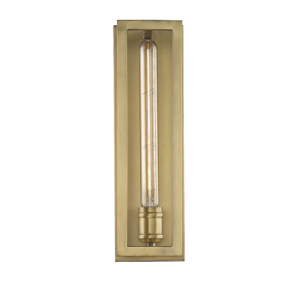 Savoy House-9-900-1-322-1 Light Wall Sconce-Industrial Style with Vintage and Transitional Inspirations-15.25 inches tall by 4.5 inches wide Warm Brass  Classic Bronze Finish