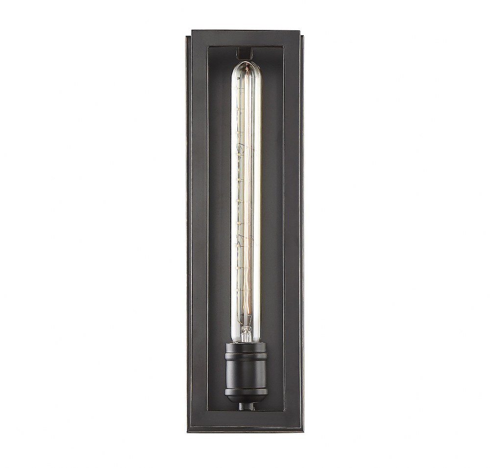 Savoy House-9-900-1-44-1 Light Wall Sconce-Industrial Style with Vintage and Transitional Inspirations-15.25 inches tall by 4.5 inches wide Classic Bronze  Classic Bronze Finish