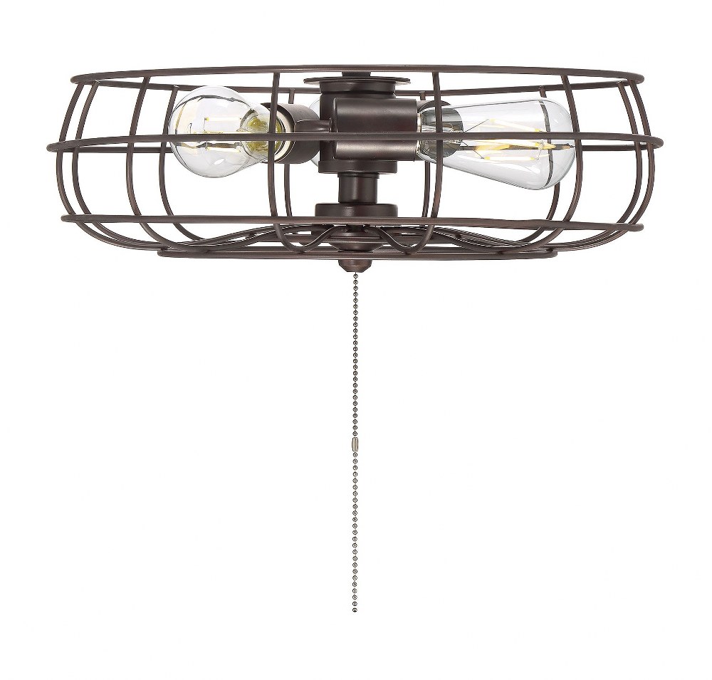 Savoy House-FLG-104-13-19.5W 3 LED Fan Light Kit-Industrial Style with Farmhouse and Craftsman Inspirations-5 inches tall by 15.75 inches wide English Bronze  Satin Nickel Finish