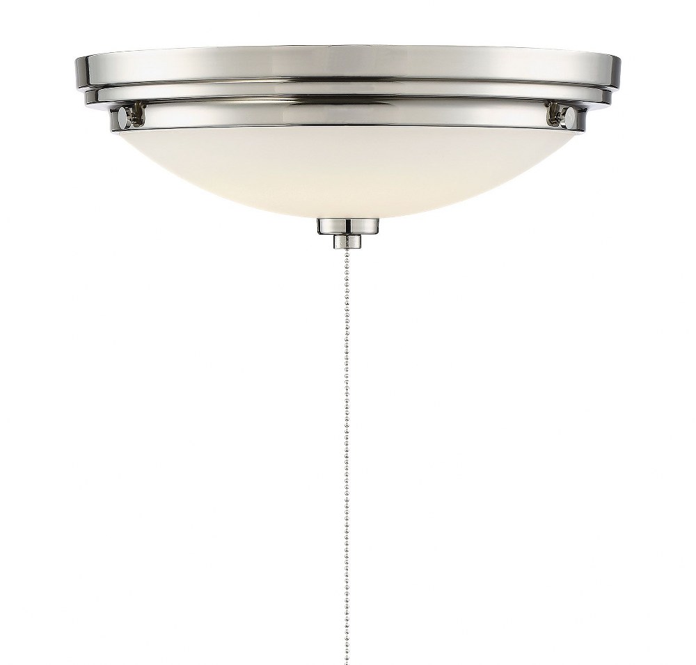 Savoy House-FLG-106-109-14W 1 LED Fan Light Kit-Transitional Style with Contemporary and Industrial Inspirations-4.5 inches tall by 12 inches wide Polished Nickel  Satin Nickel Finish with White Opal 