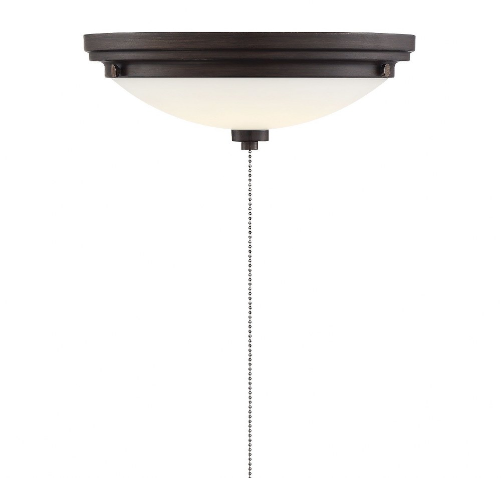 Savoy House-FLG-106-129-14W 1 LED Fan Light Kit-Transitional Style with Contemporary and Industrial Inspirations-4.5 inches tall by 12 inches wide Espresso  Satin Nickel Finish with White Opal Glass