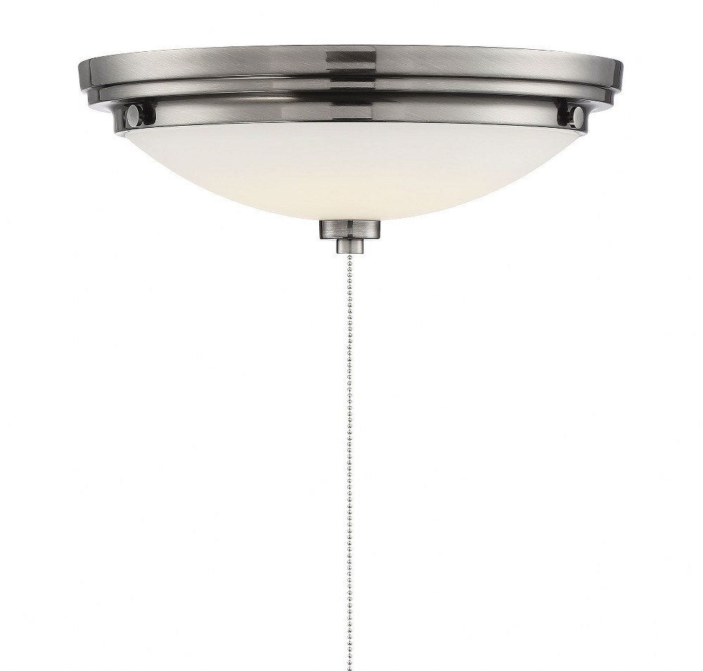 Savoy House-FLG-106-187-14W 1 LED Fan Light Kit-Transitional Style with Contemporary and Industrial Inspirations-4.5 inches tall by 12 inches wide Brushed Pewter  Satin Nickel Finish with White Opal G