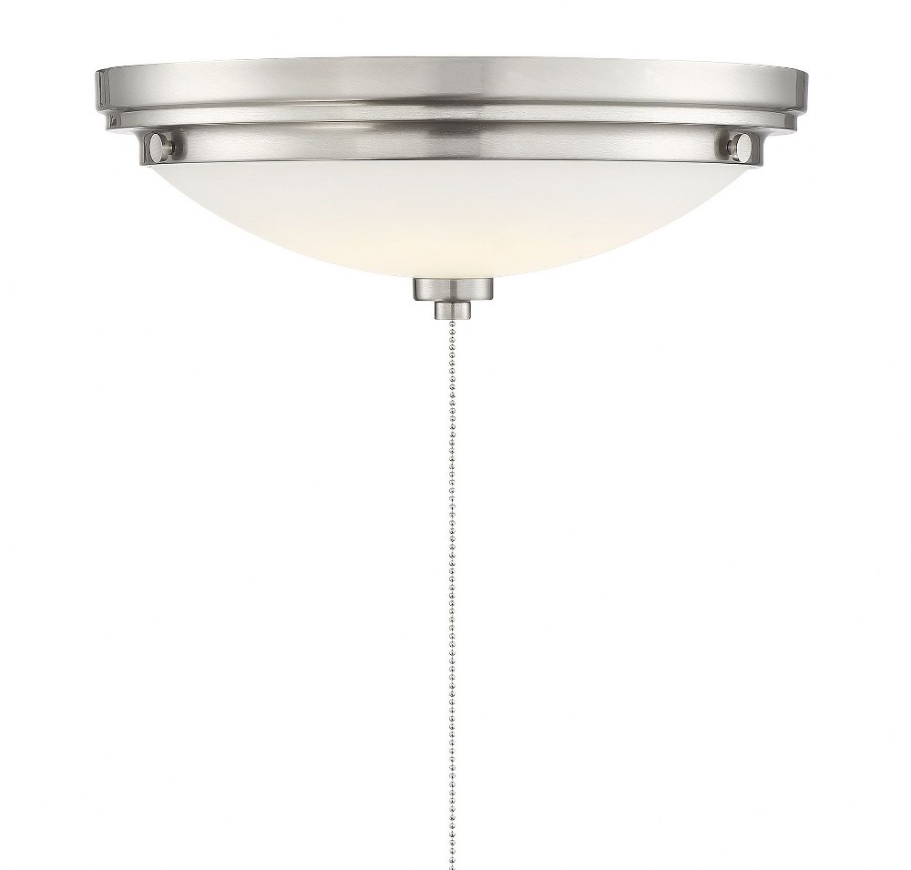 Savoy House-FLG-106-SN-14W 1 LED Fan Light Kit-Transitional Style with Contemporary and Industrial Inspirations-4.5 inches tall by 12 inches wide Satin Nickel  Satin Nickel Finish with White Opal Glas