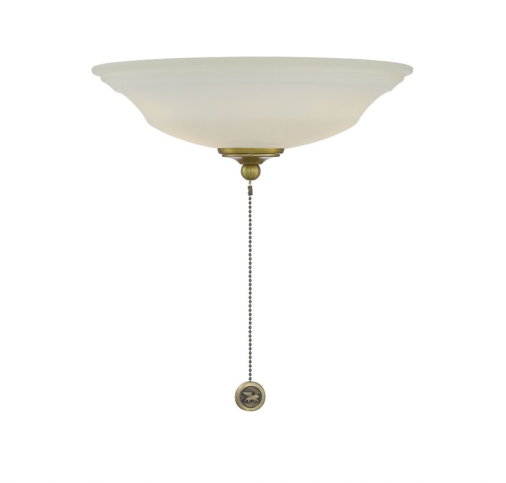 Savoy House-FLG-1200-148-2 Light Fan Light Kit-Contemporary Style with Transitional and Inspirations-4.74 inches tall by 12 inches wide   Estate Brass Finish with Frost Opal Glass