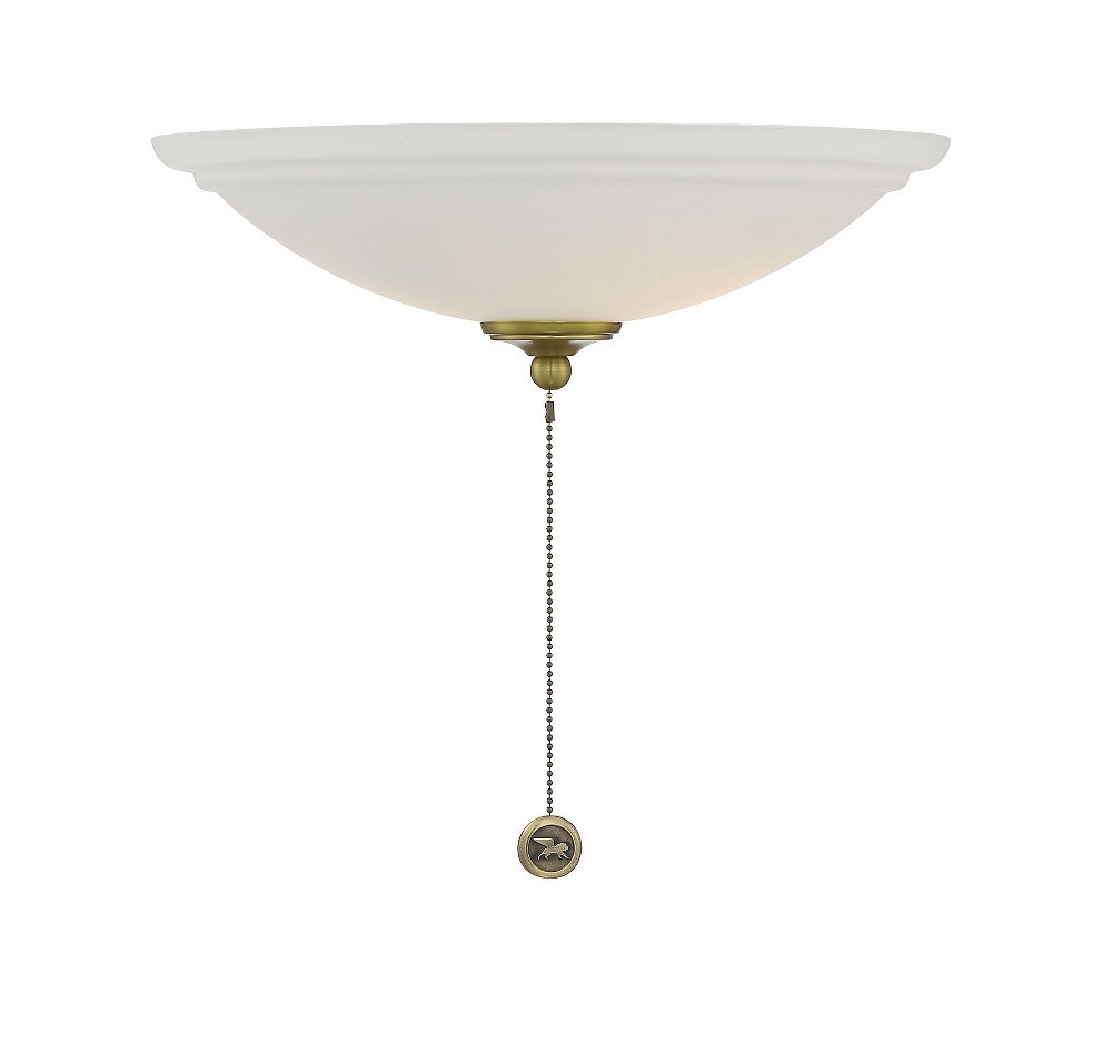 Savoy House-FLG-1400-148-Accessory-2 Light Fan Light Kit   Estate Brass Finish with Frost Opal Glass